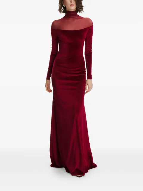 2310 STUDIO mesh turtleneck maxi dress