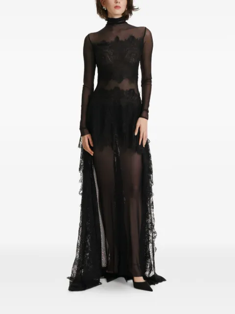 2310 STUDIO lace mock-neck maxi dress