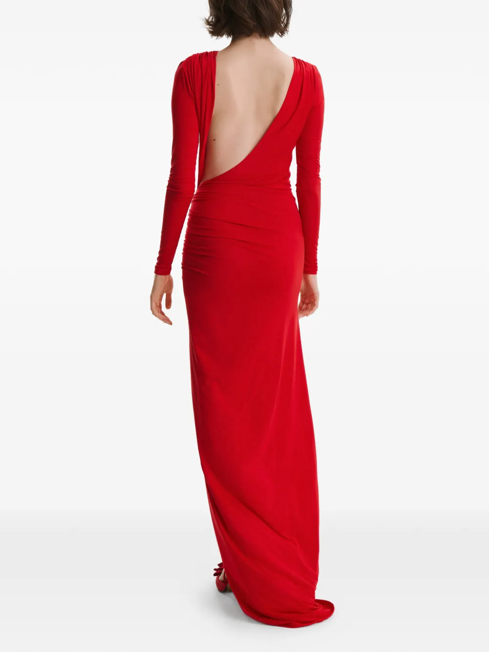  2310 Studio Open-back Ruched Maxi Dress - Red 