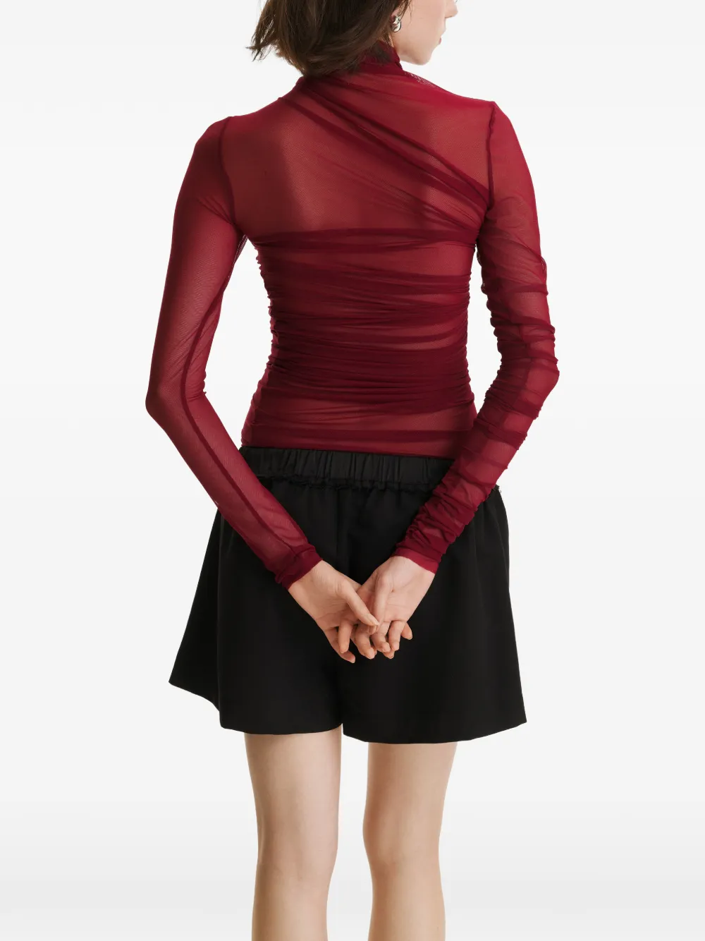 2310 STUDIO draped roll-neck blouse - Rood