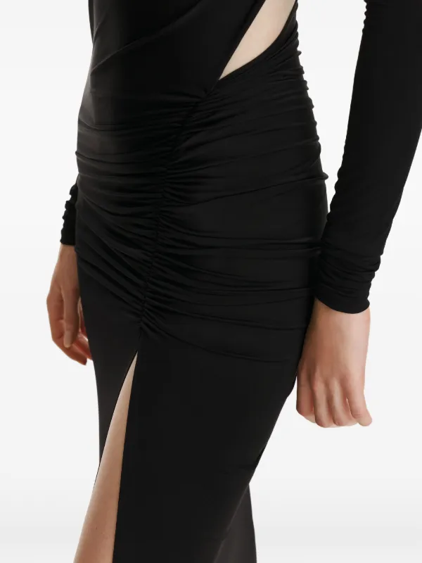 2310 Studio Draped Split Maxi Dress - Black
