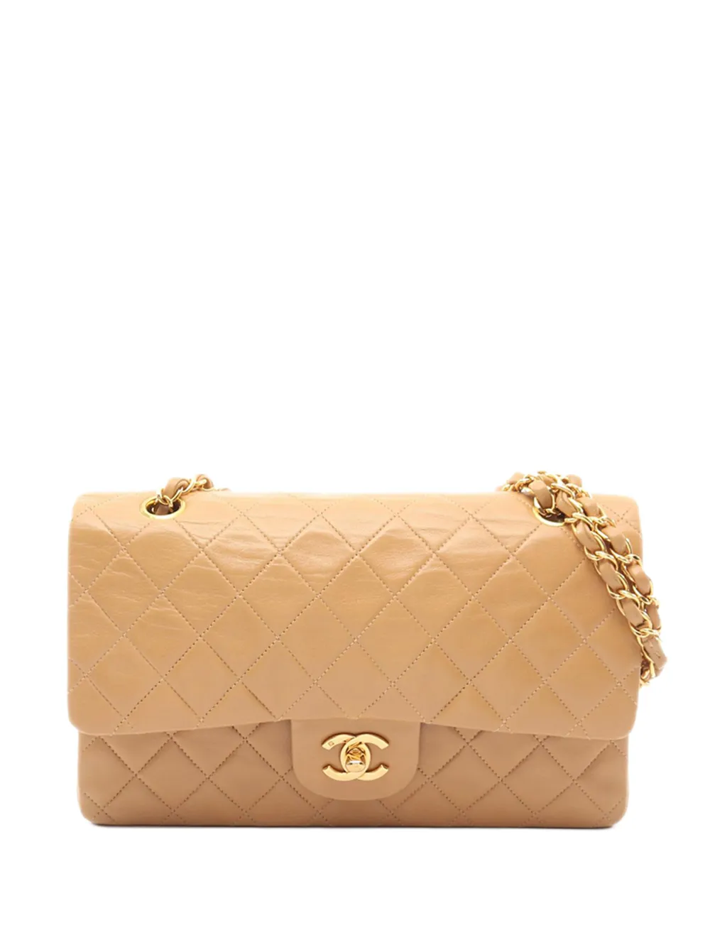 CHANEL Pre-Owned 1997-1999 Medium Classic Lambskin Double Flap shoulder bag - Marrone