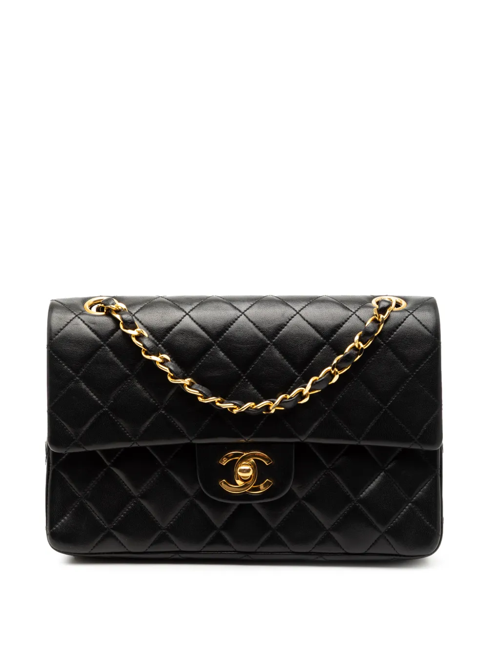 CHANEL Pre-Owned 1986-1988 Small Classic Lambskin Double Flap shoulder bag - Nero
