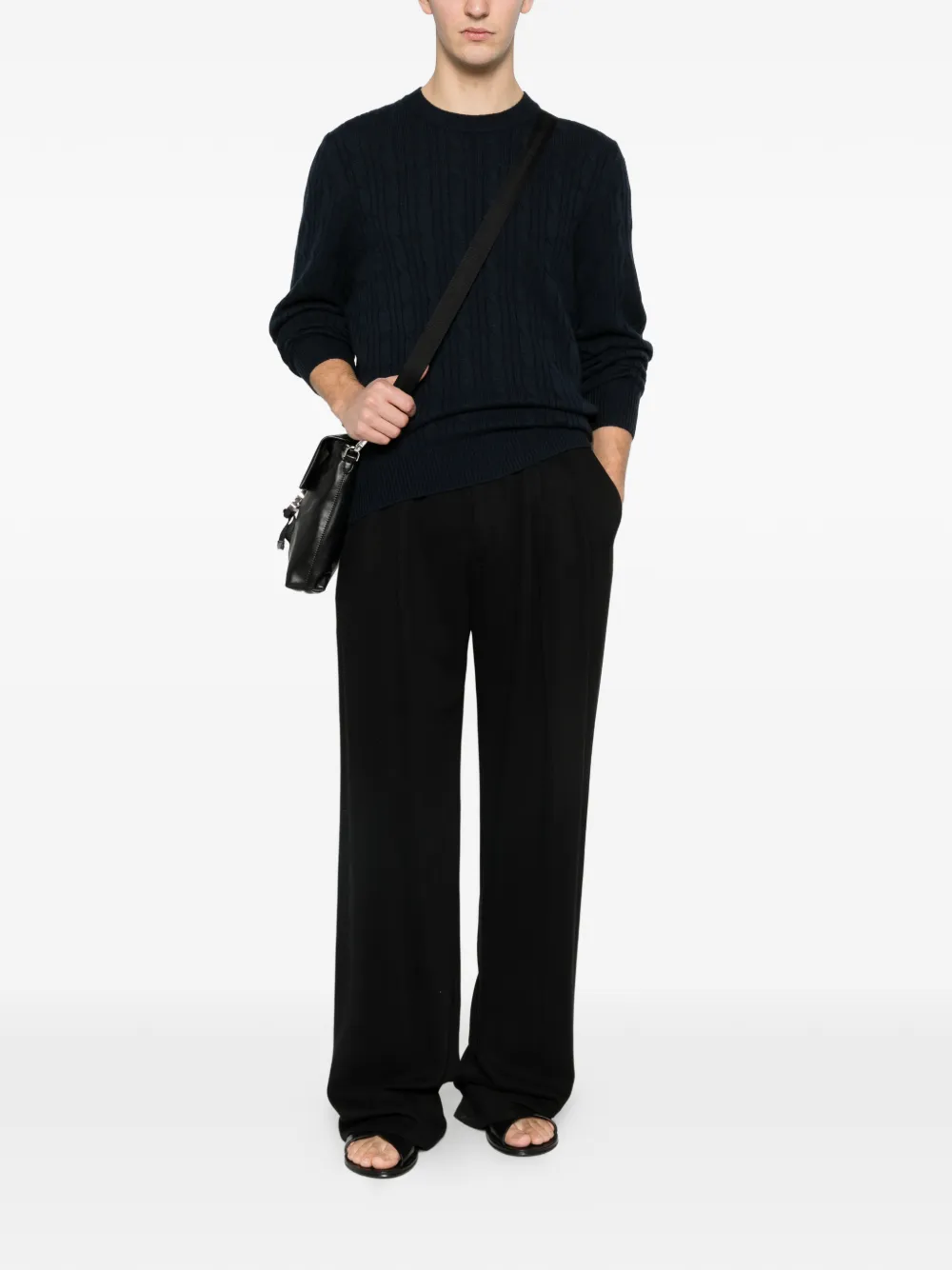 BOSS 케이블 니트 V넥 스웨터 | 스웨터 | Image 2