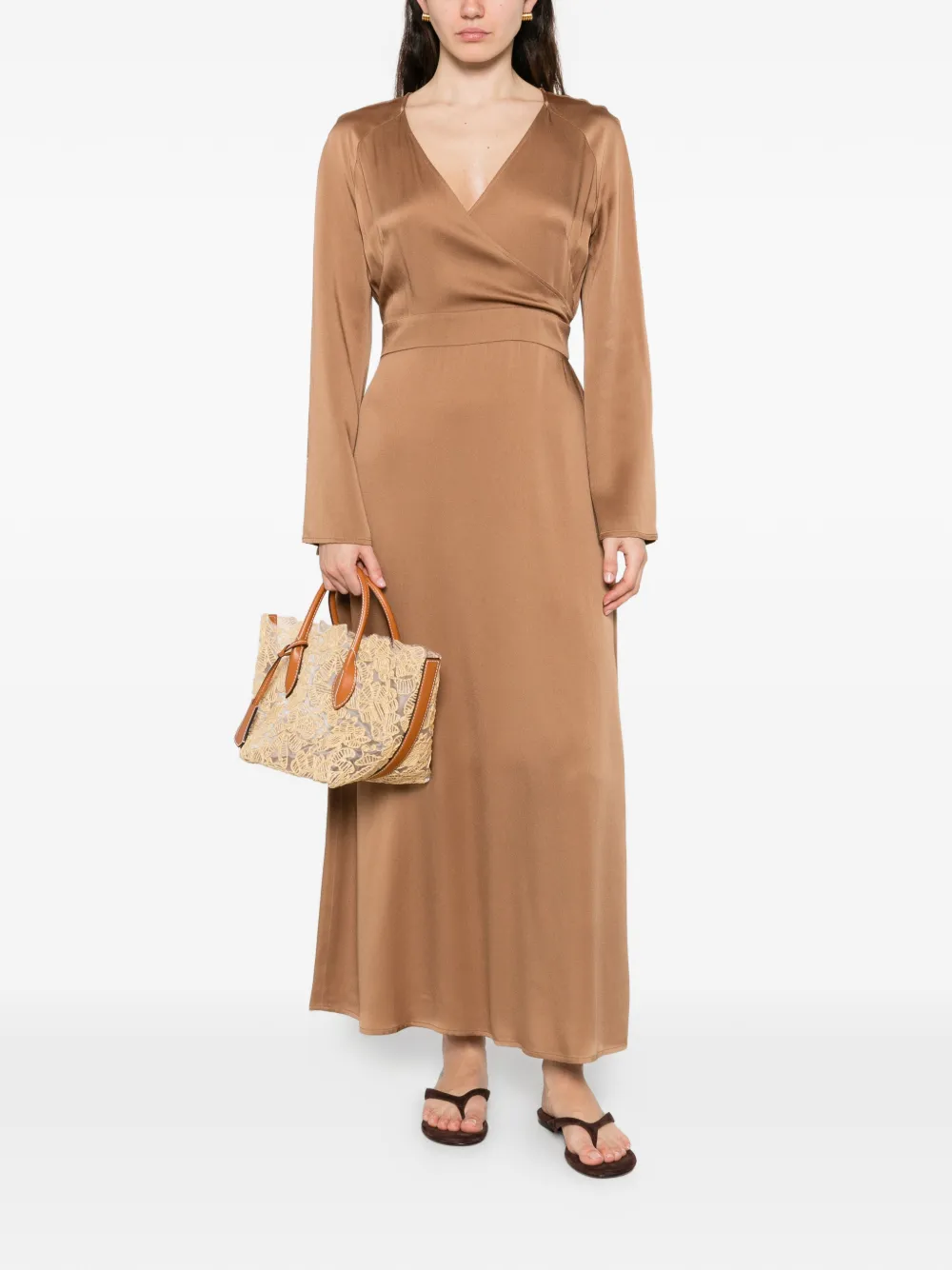 Fabiana Filippi V-neck embellished maxi dress - Bruin