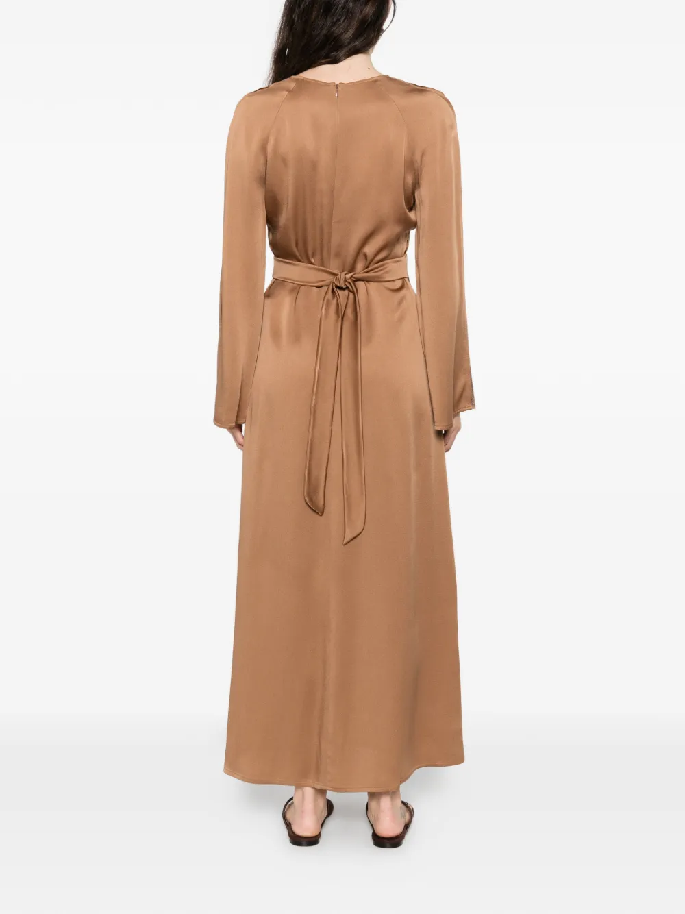 Fabiana Filippi Maxi-jurk verfraaid met V-hals Bruin