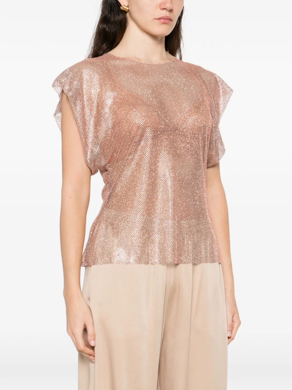 Alberta Ferretti Tanktop verfraaid met pailletten Roze