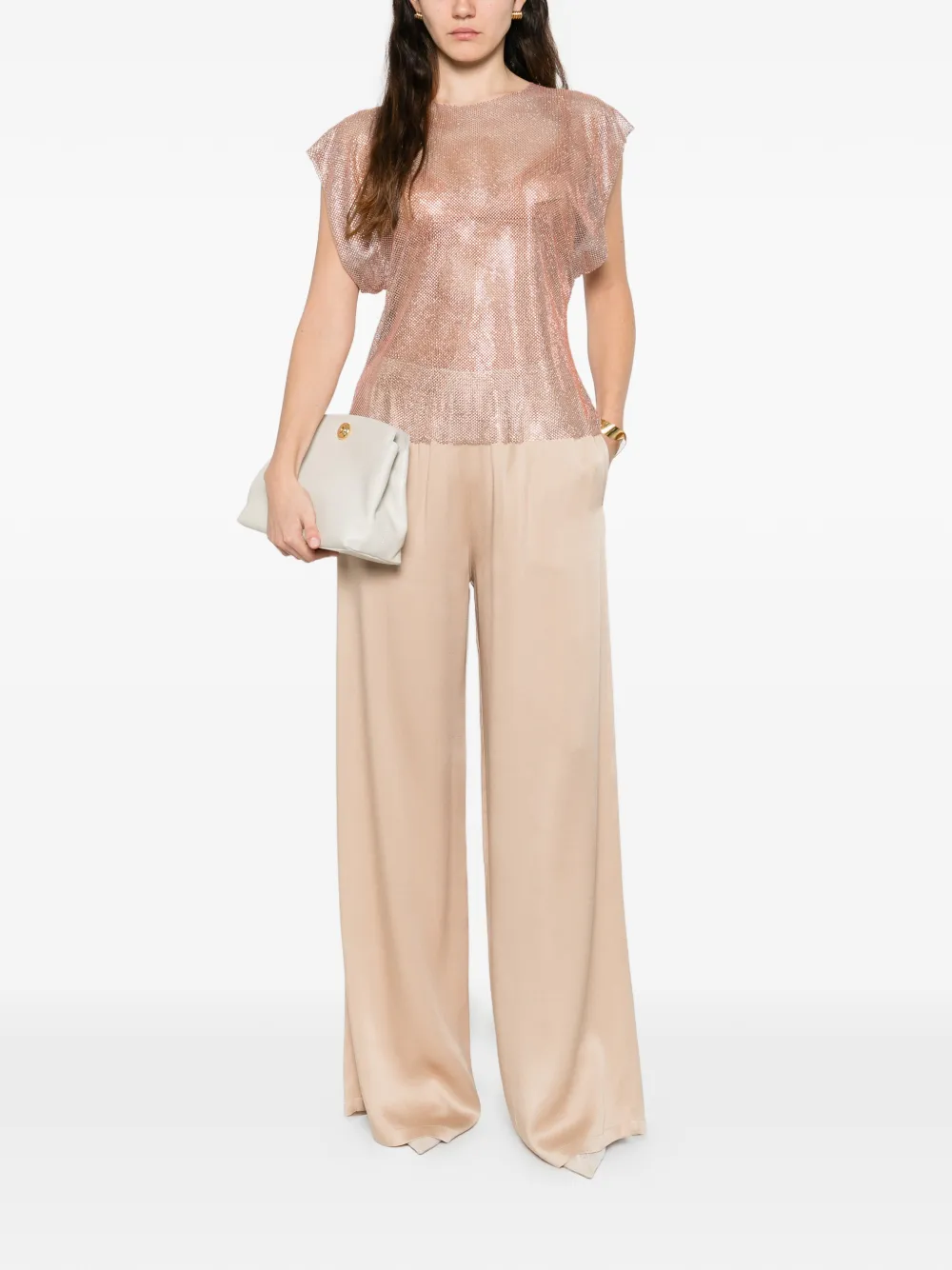Alberta Ferretti sequin-embellished top - Roze