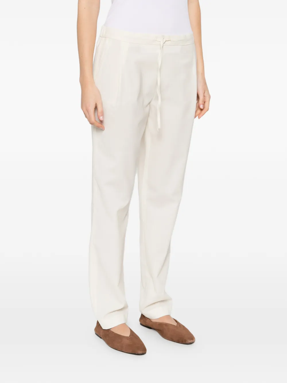 Fabiana Filippi Broek met trekkoordtaille Beige