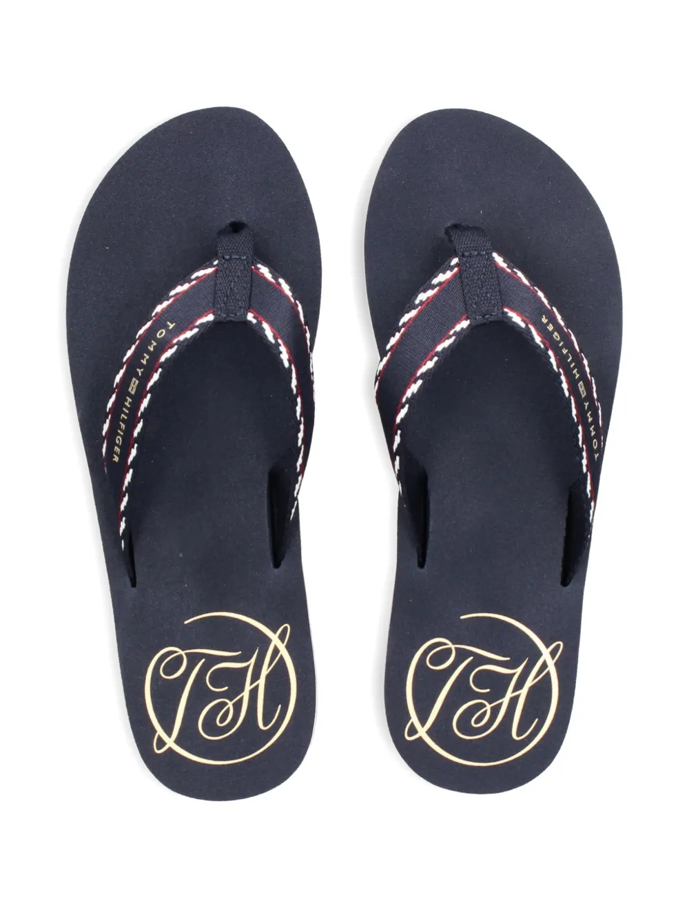Tommy Hilfiger Teenslippers met bandje met patroon Blauw