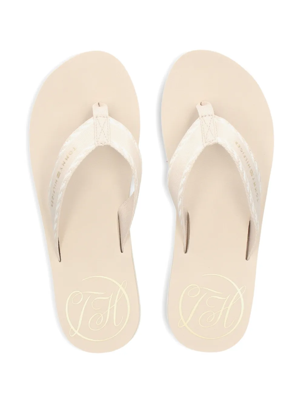 Tommy Hilfiger Geweven teenslippers Beige