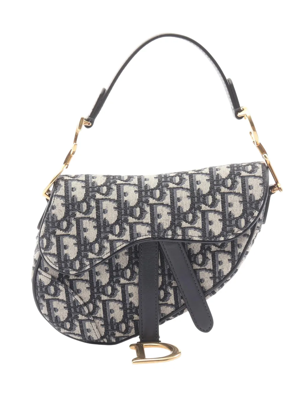 Christian Dior Pre-Owned 2010-2025 Mini Oblique Embroidered Canvas Saddle Bag shoulder bag - Brown