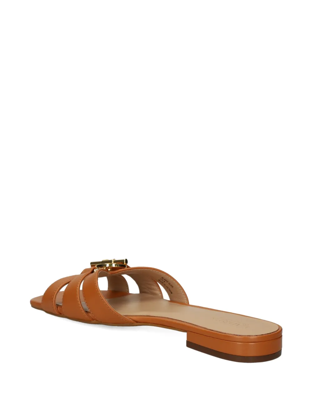 Lauren Ralph Lauren Platte leren sandalen Bruin