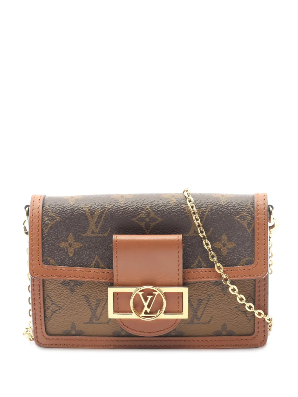 Louis Vuitton Pre-Owned 2021-2025 Monogram Reverse Dauphine Wallet on Chain crossbody bag - Braun