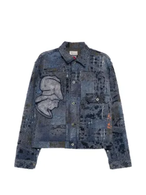Aries ダメージデニムジャケット Aries グラフィック デニムジャケット | ブルー | FARFETCH JP