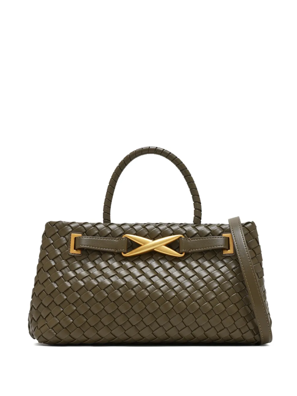 JW Pei Elora woven top handle tote bag - Verde