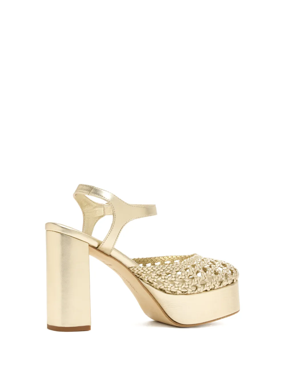 Andrea Gomez Beatriz geweven sandalen met plateauzool Goud