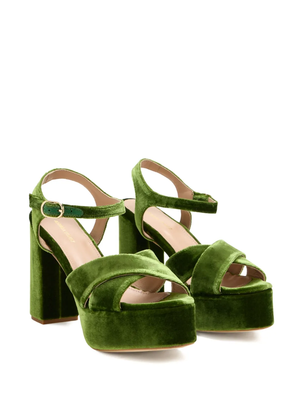 Andrea Gomez Bella sandalen met plateauzool Groen