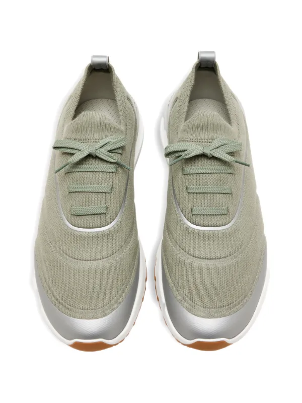 Brunello Cucinelli ニットパネル スニーカー | グリーン | FARFETCH JP