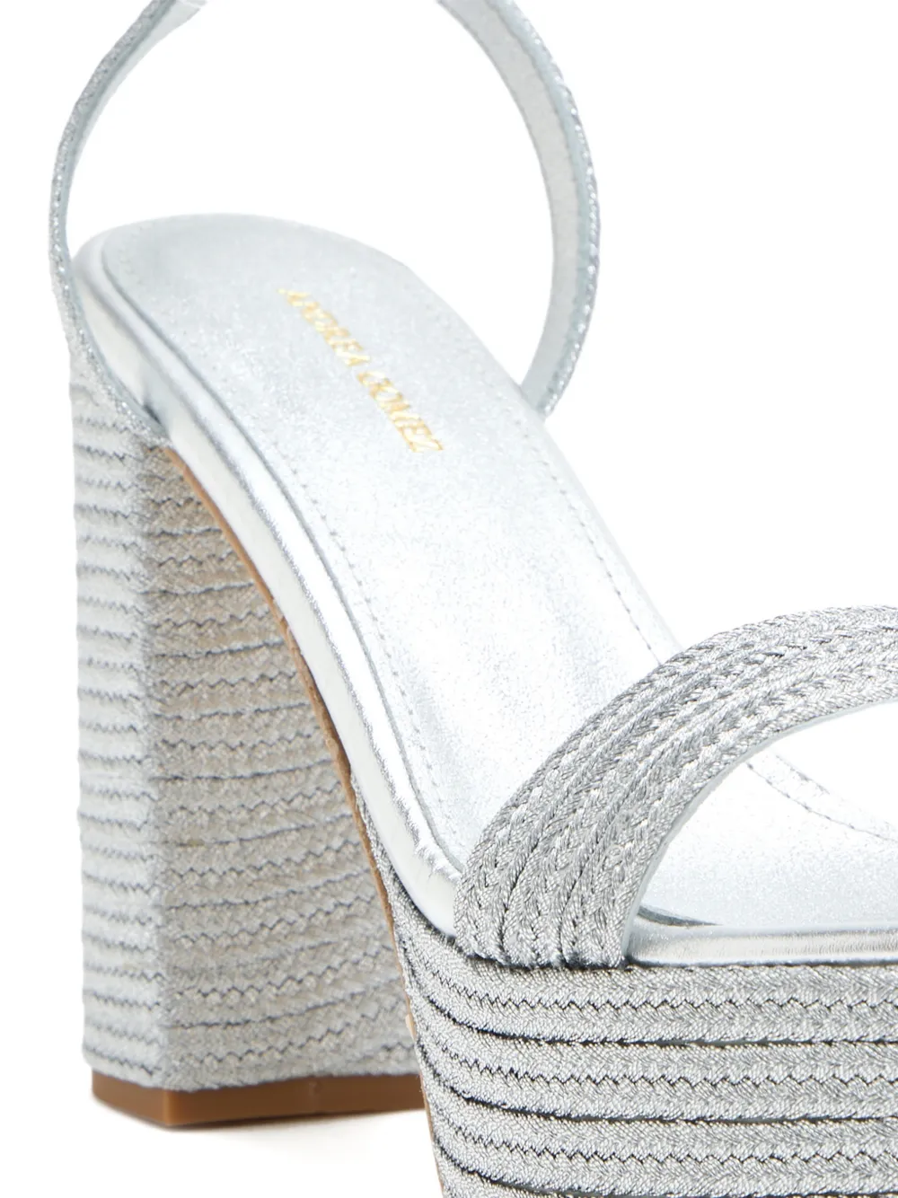 Andrea Gomez Sandalen met plateauzool Zilver
