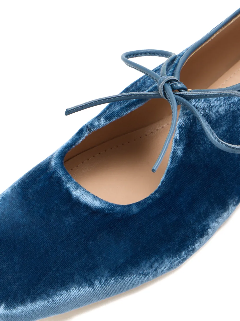 Andrea Gomez Amelia gestrikte fluwelen ballerina's Blauw