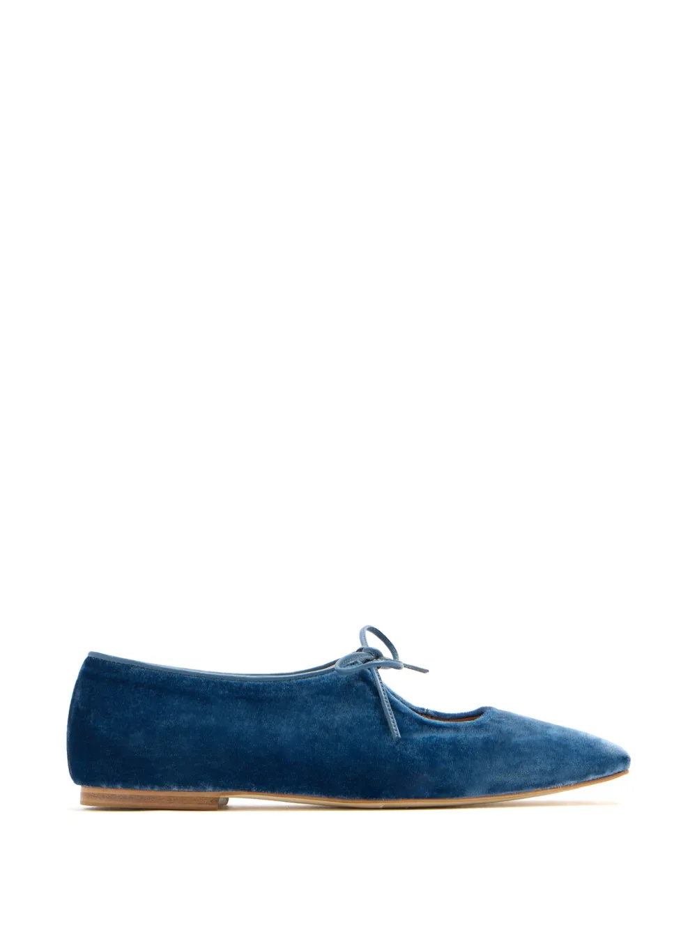 Andrea Gomez Amelia tie velvet ballet flats - Blu