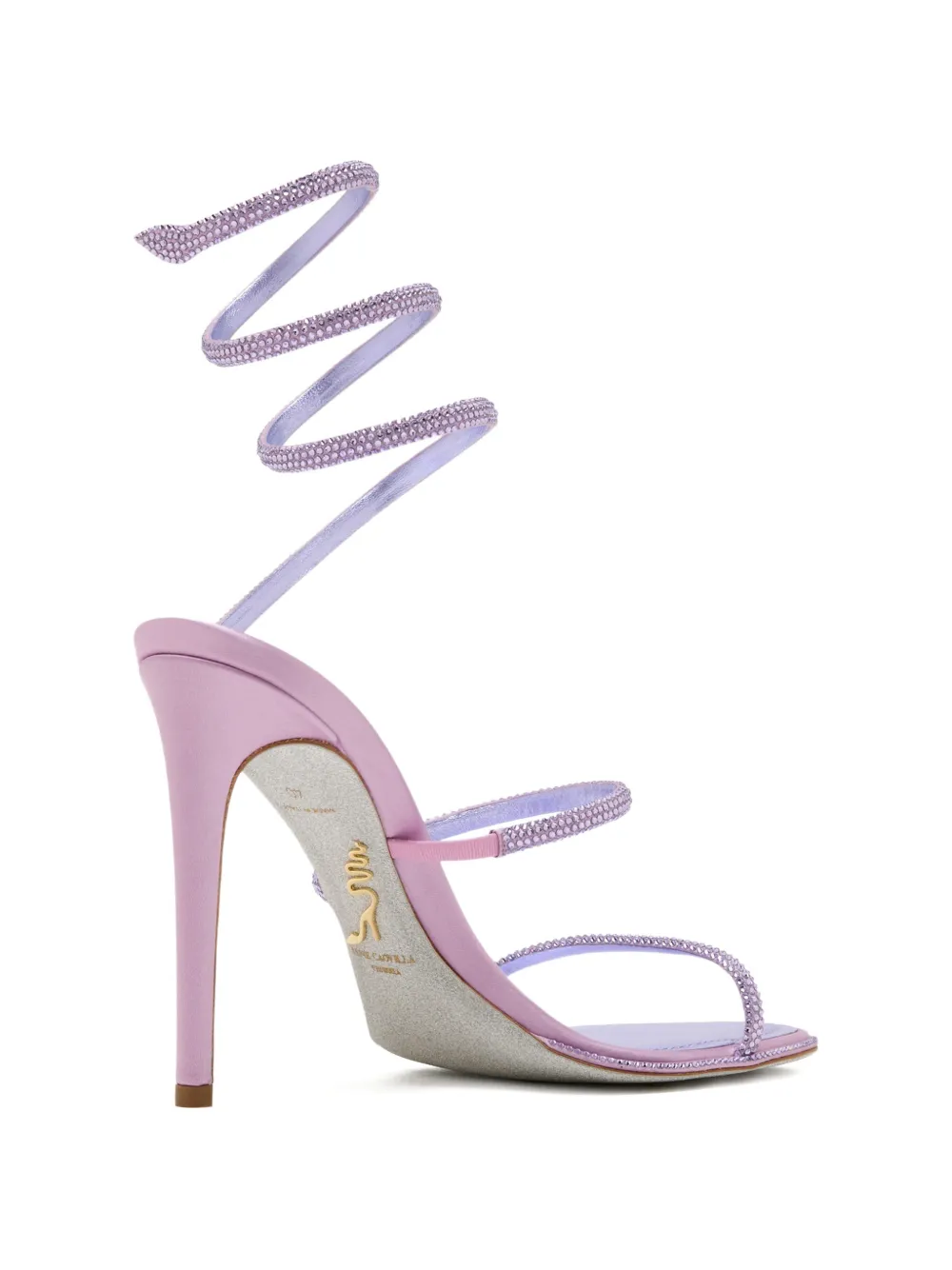 René Caovilla strass spiral sandals Paars
