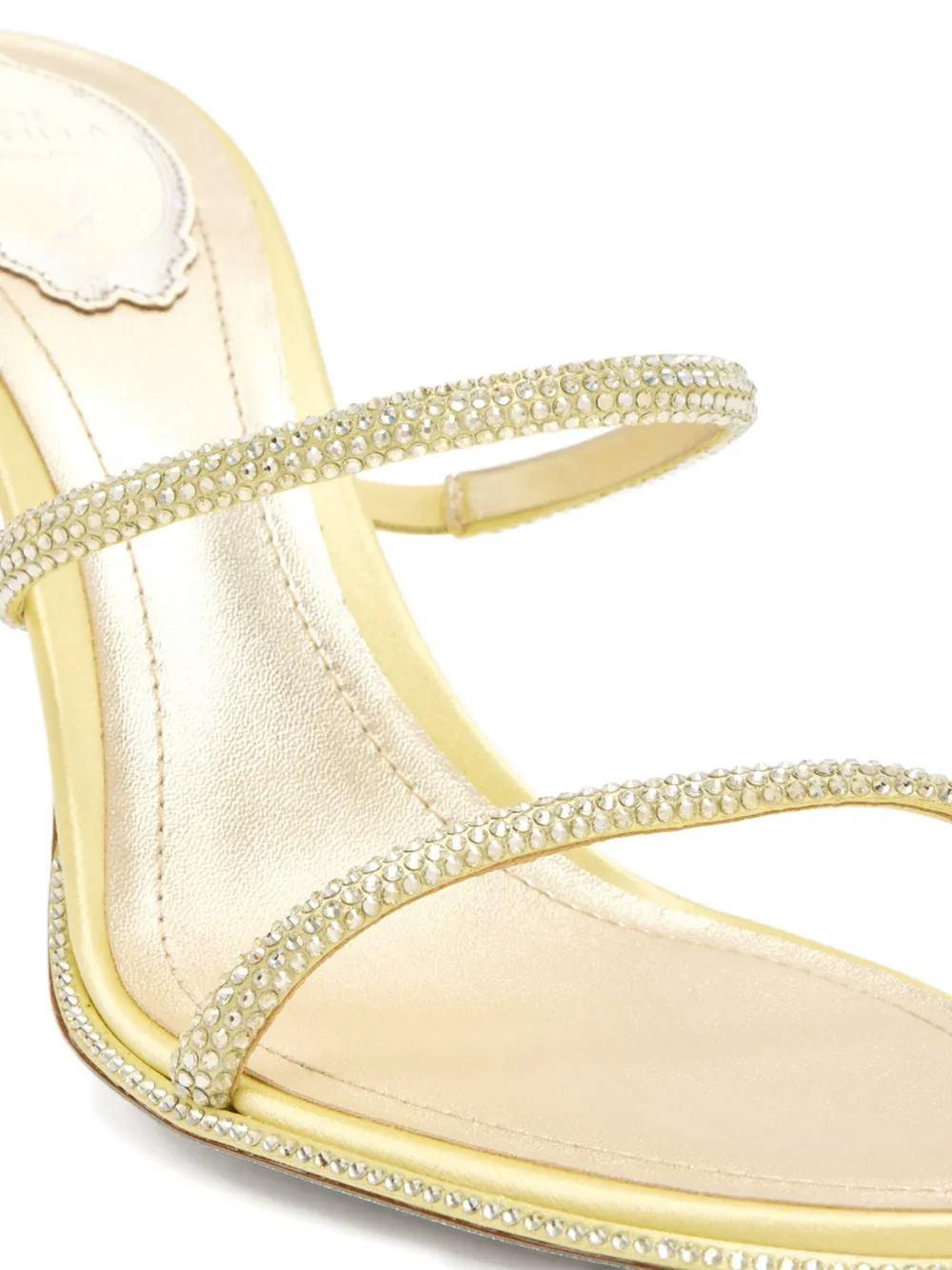 René Caovilla Cleo strass spiral heeled sandals Geel