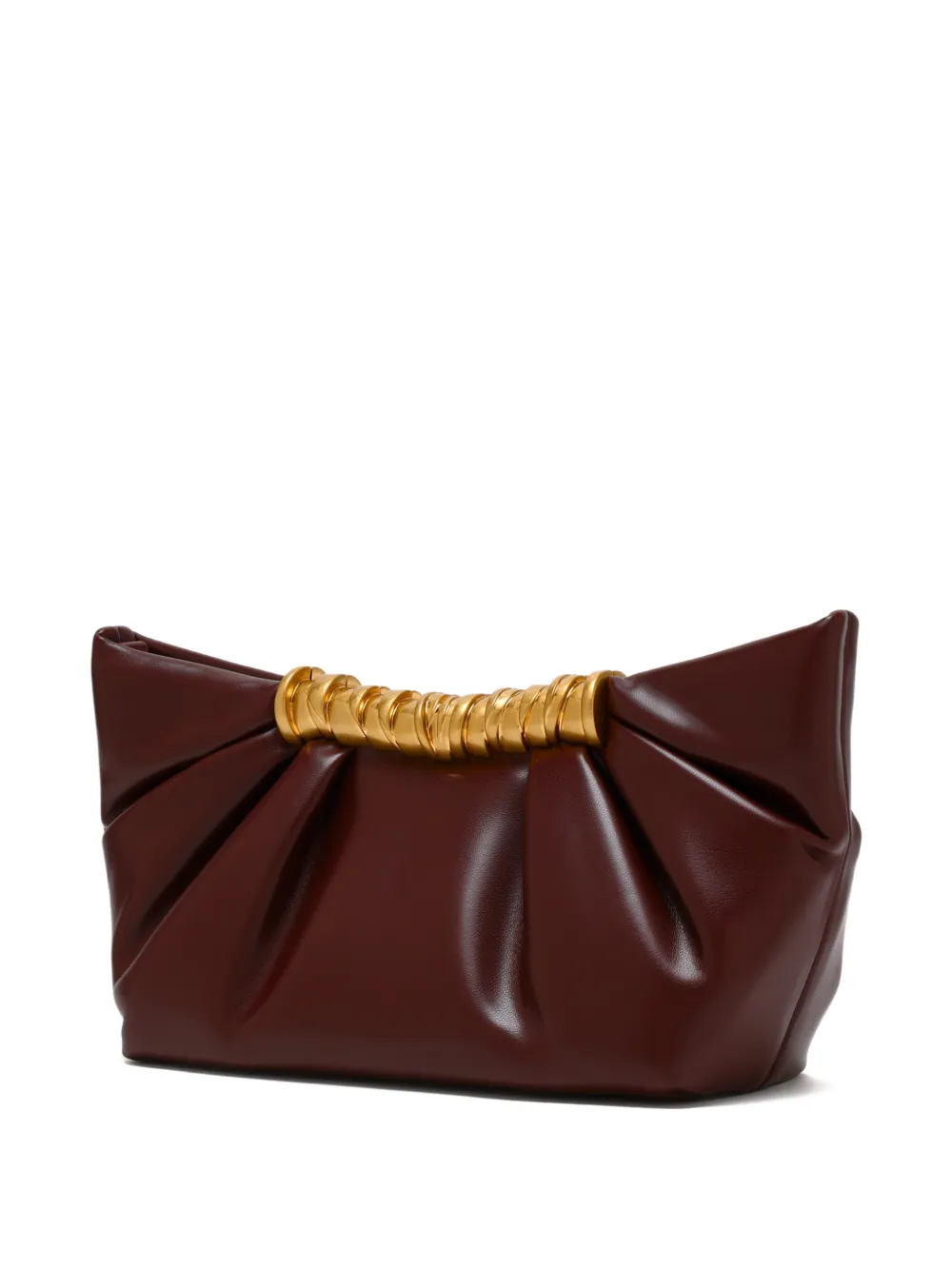 JW Pei Leia clutch met ruches Bruin