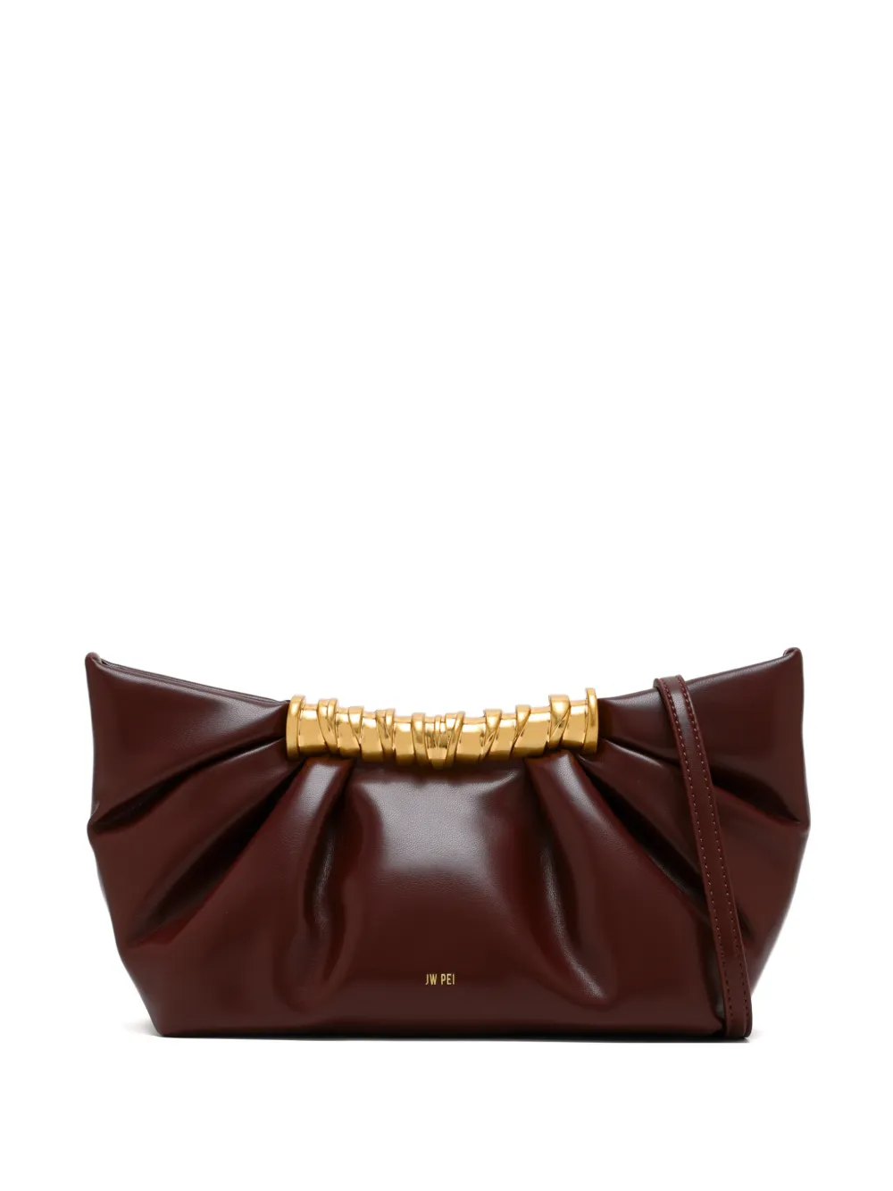 JW Pei Clutch Leia con ruches - Marrone