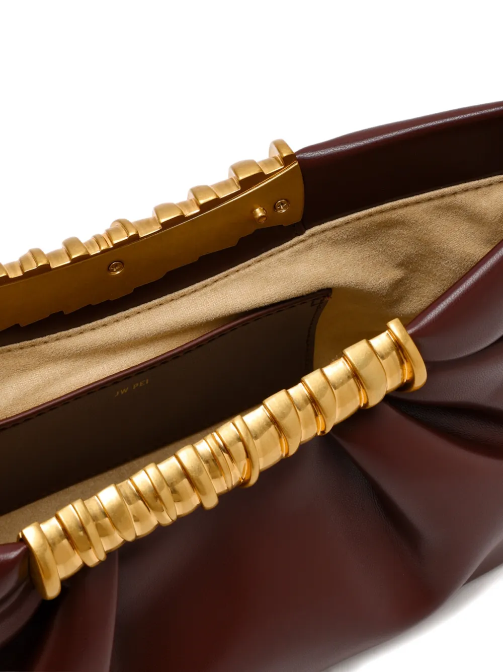 JW Pei Leia clutch met ruches Bruin
