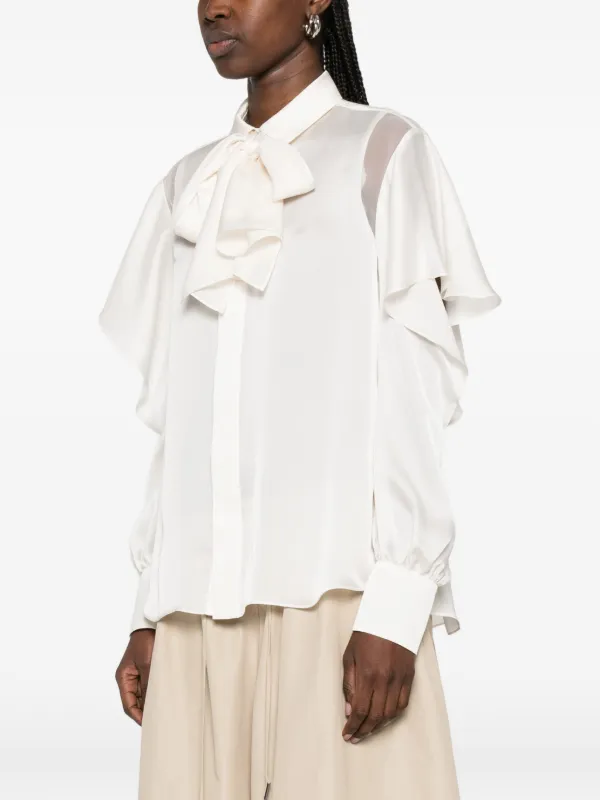 Sacai ボウタイ シャツ | ニュートラル | FARFETCH JP