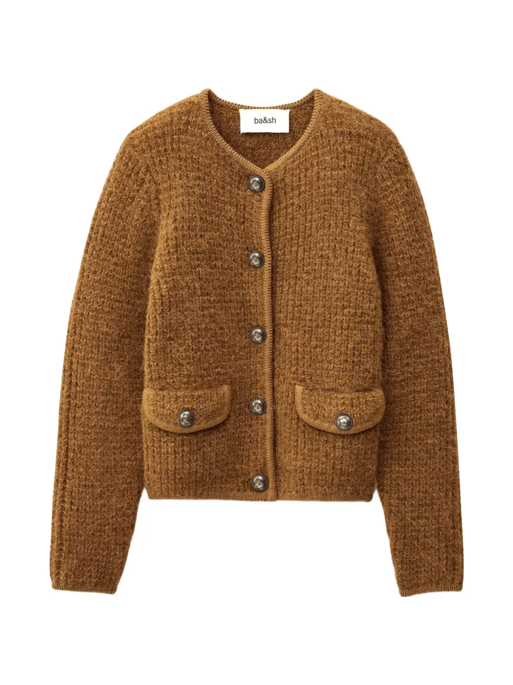 Ba&sh Harry Pocket Button Cardigan In Brown