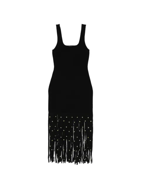 Simkhai fringed-hem embellished midi dress