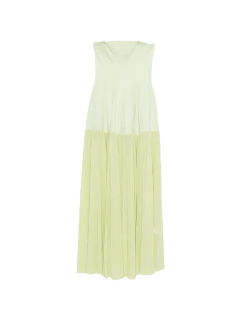 Simkhai vestido largo estilo strapless con diseño plisado