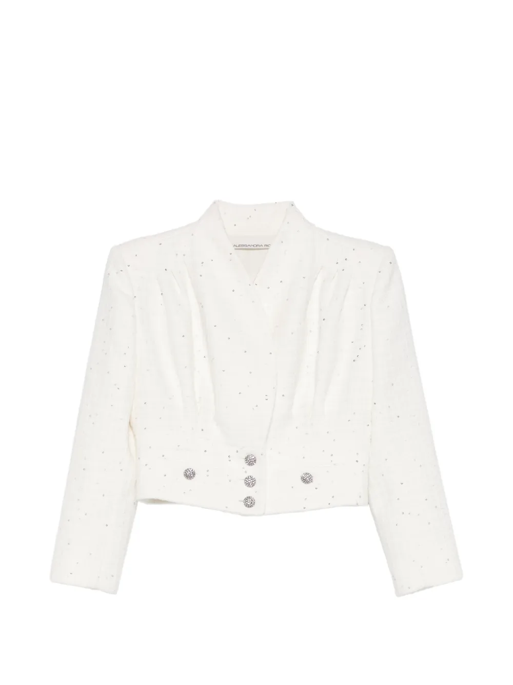 Alessandra Rich embellished-button cropped jacket - Bianco