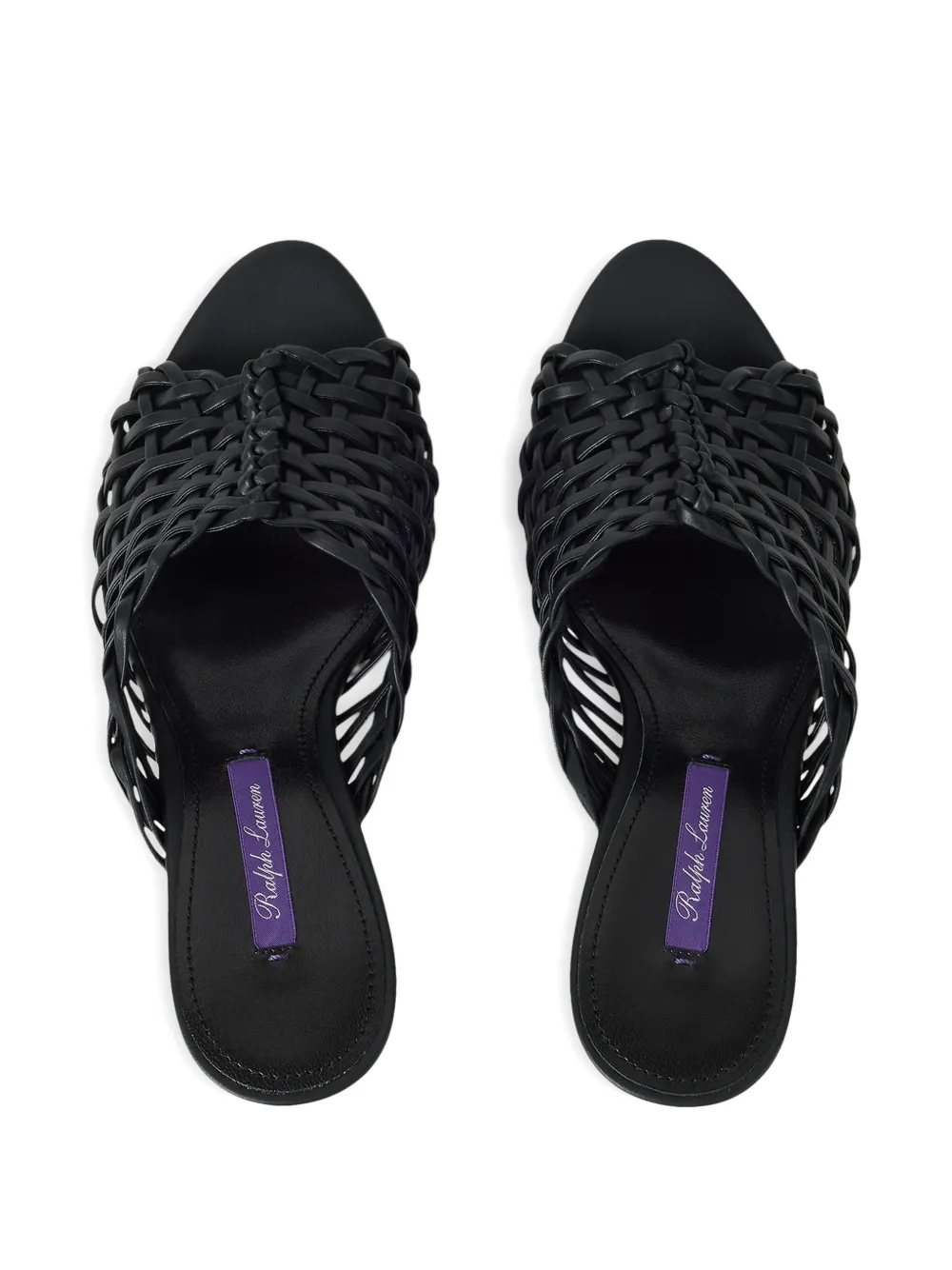 Ralph Lauren Collection Adela geweven muiltjes Zwart