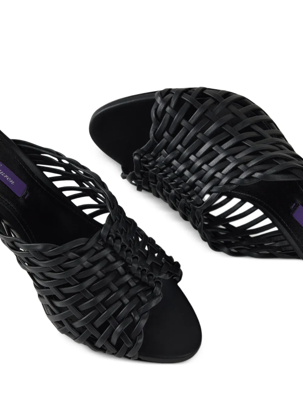 Ralph Lauren Collection Adela geweven muiltjes Zwart