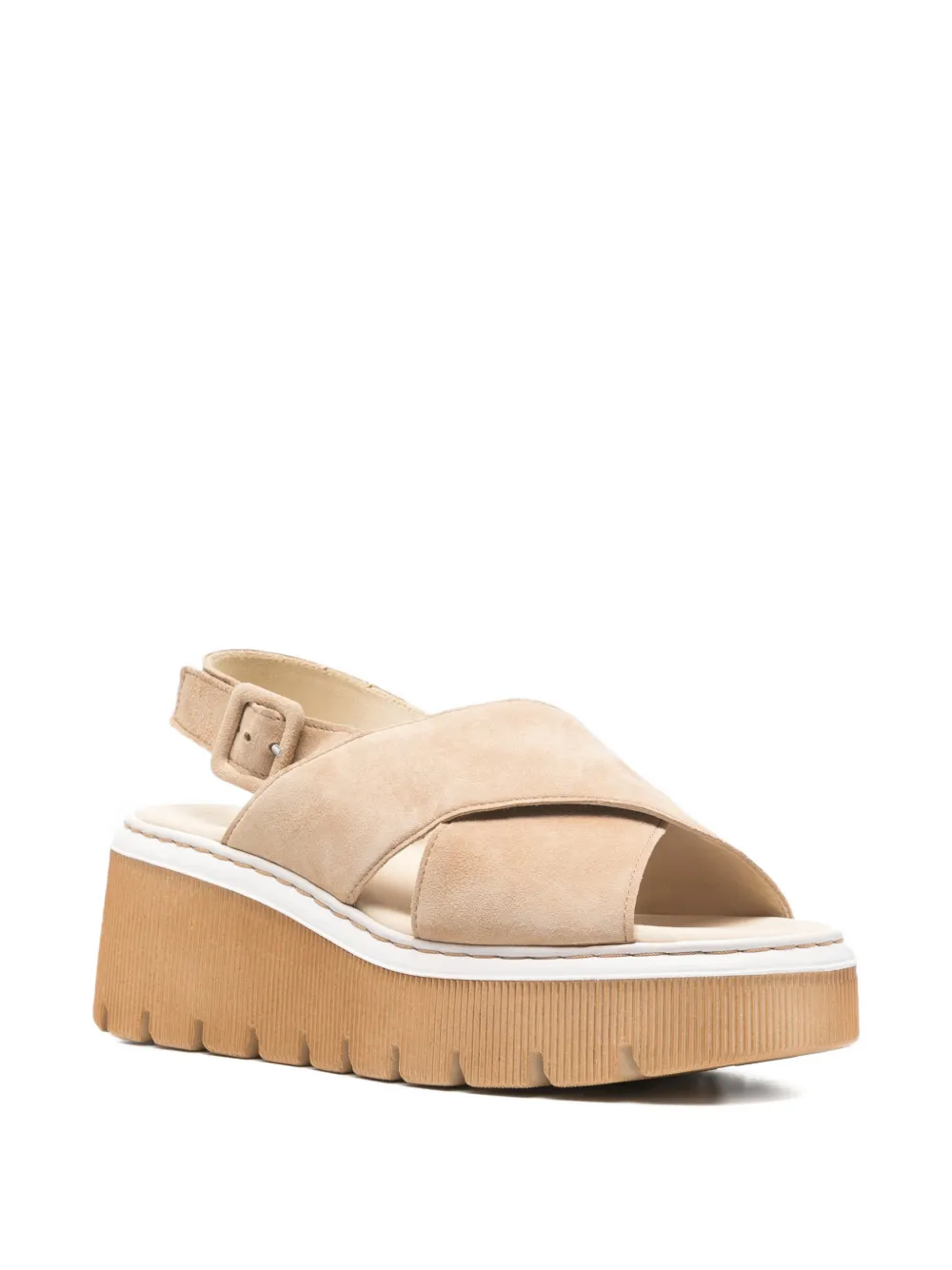 GABOR criss-cross platform sandals Beige