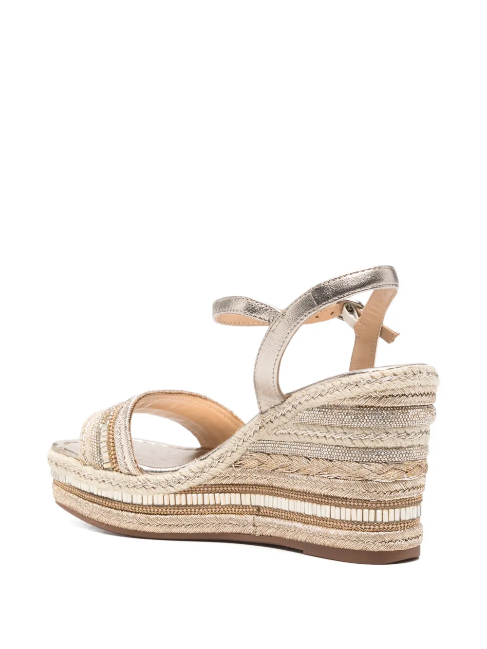 ALMA EN PENA Espadrilles verfraaid met kristallen en sleehak Goud