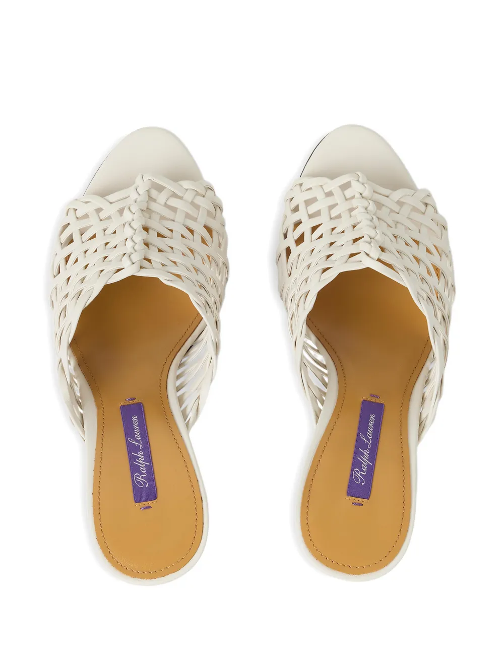 Ralph Lauren Collection Adela geweven muiltjes Beige