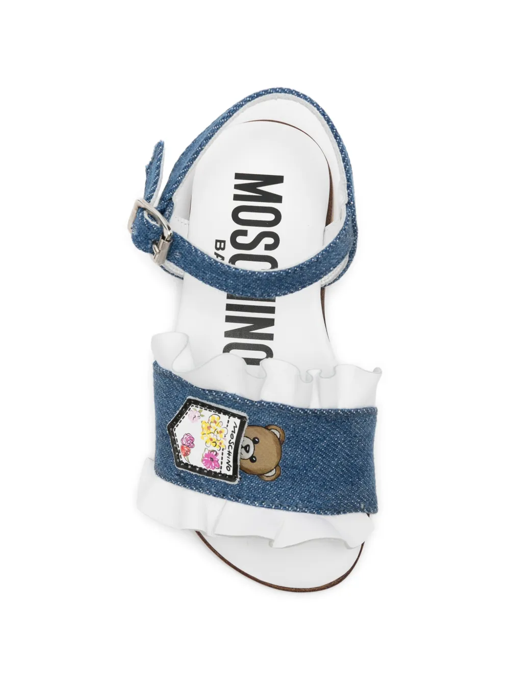Moschino Kids ruffled strap sandals Blauw
