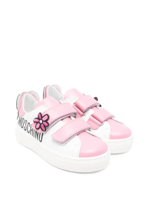 Moschino Kids tenis con aplique floral