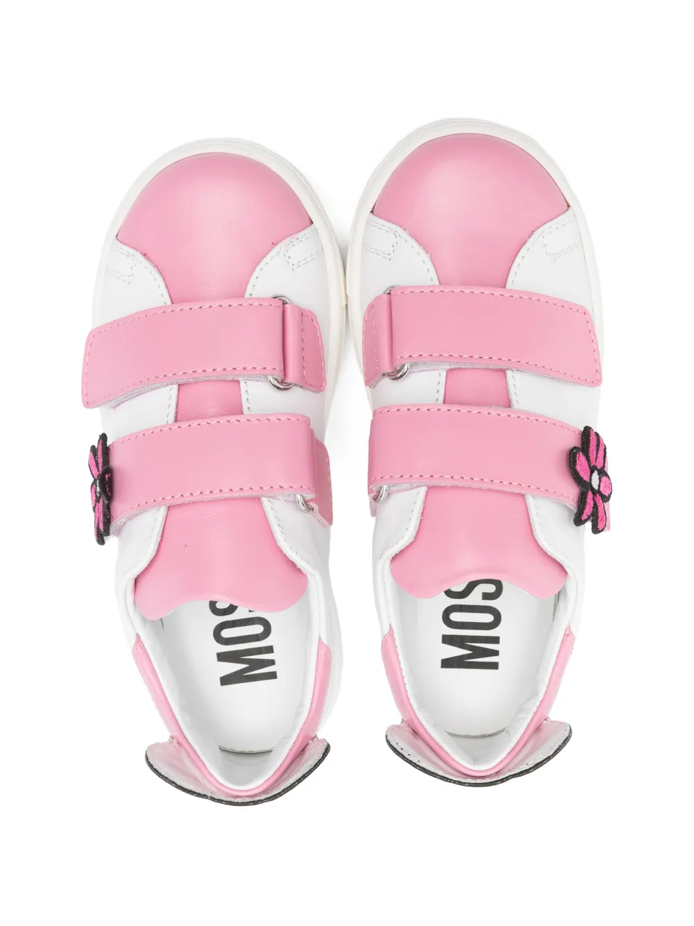 Moschino Kids floral-appliqué sneakers Wit