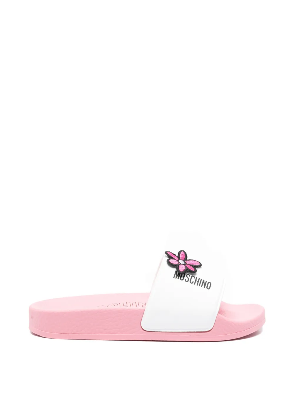 Moschino Kids flower-patch sandals - Bianco