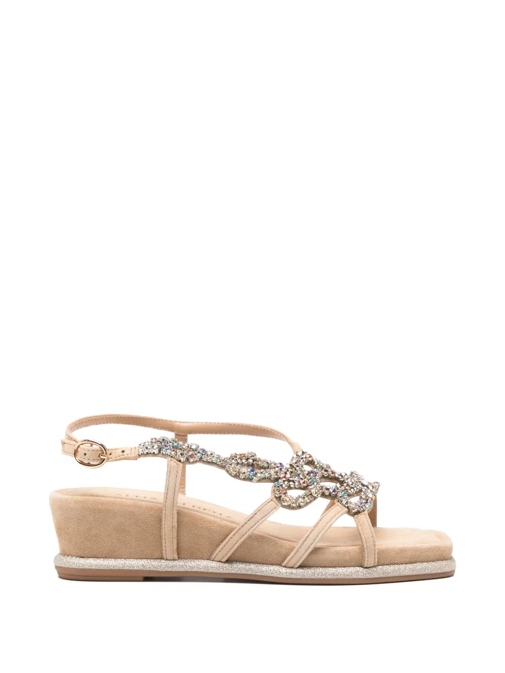 ALMA EN PENA Verfraaide sandalen met sleehak Beige