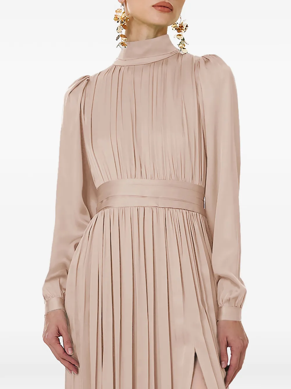 Framboise Otello Pleated Midi Dress - Neutrals 