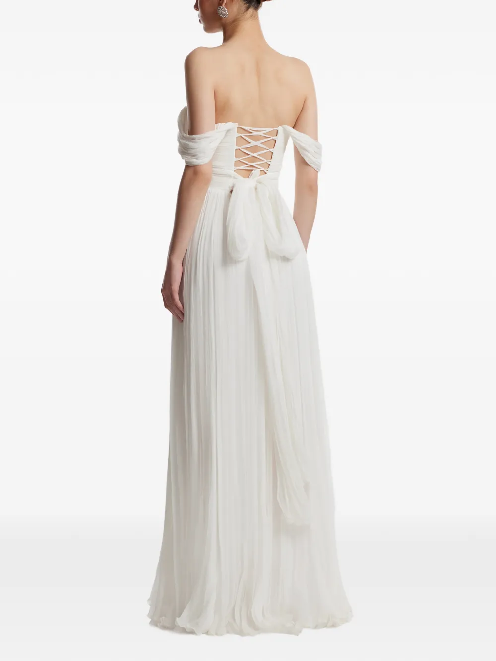  Framboise Roselyn Strapless Silk Maxi Dress - White 