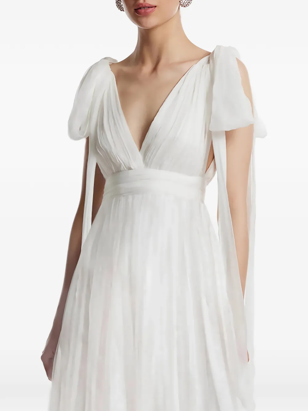 Lumiere V-Neck Silk Midi Dress