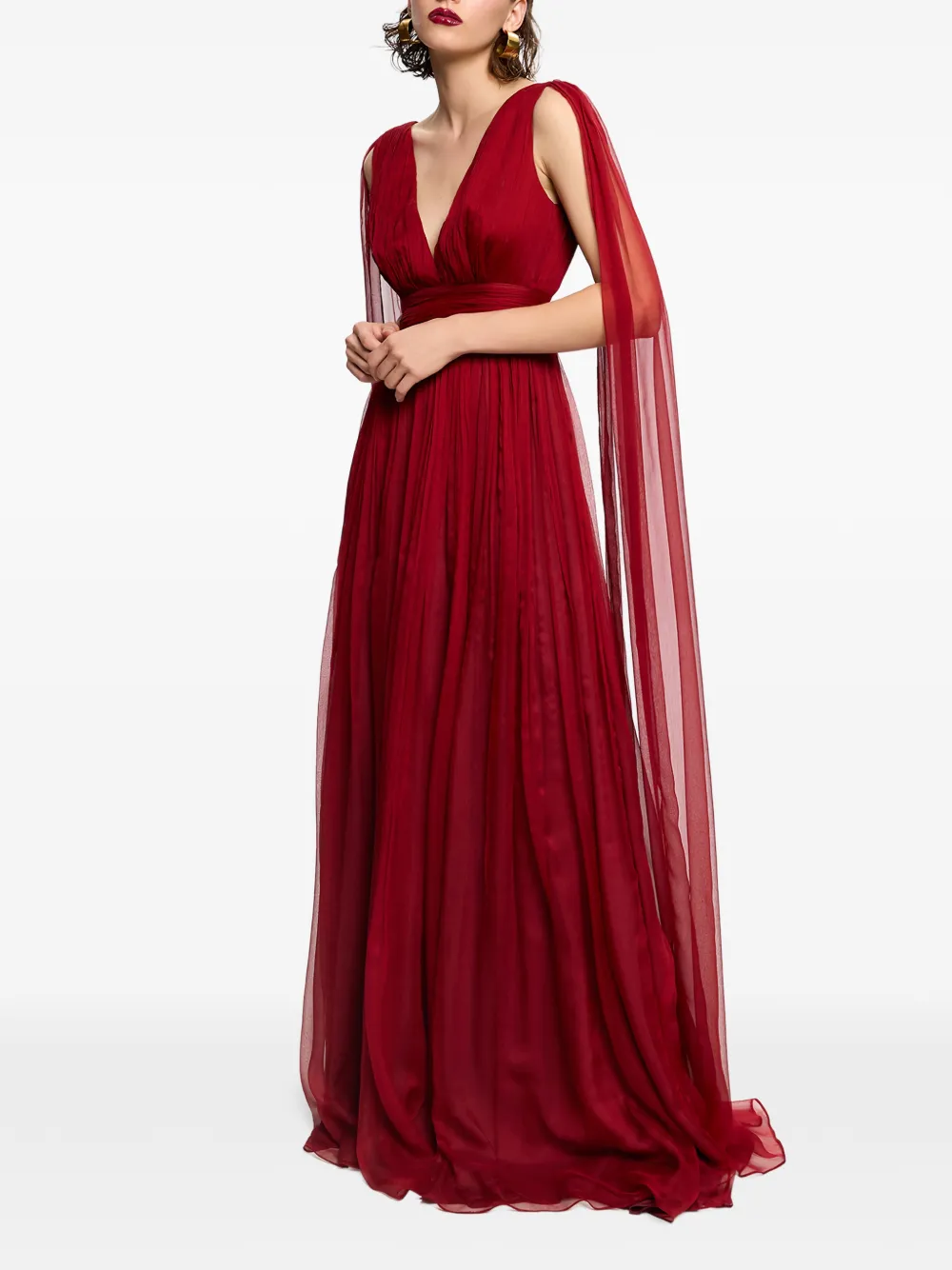 FRAMBOISE Yamina V-neck maxi dress - Rood